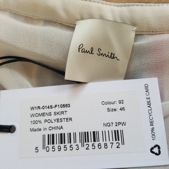 Paul Smith ! Women's Multi Stripe Pleated Skirt With Floral Hem (EU/46) - Picture 7 of 11